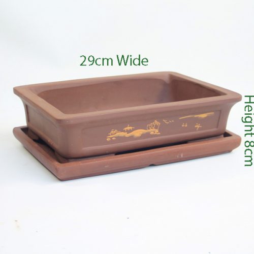 Painted Unglazed Bonsai Pot Brown code 136200 available to buy online from All Things Bonsai Sheffield Yorkshire with free UK delivery