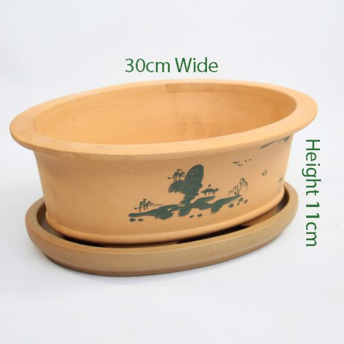 Painted Unglazed Bonsai Pot Sand 3 available to buy online from All Things Bonsai Sheffield Yorkshire with free UK delivery