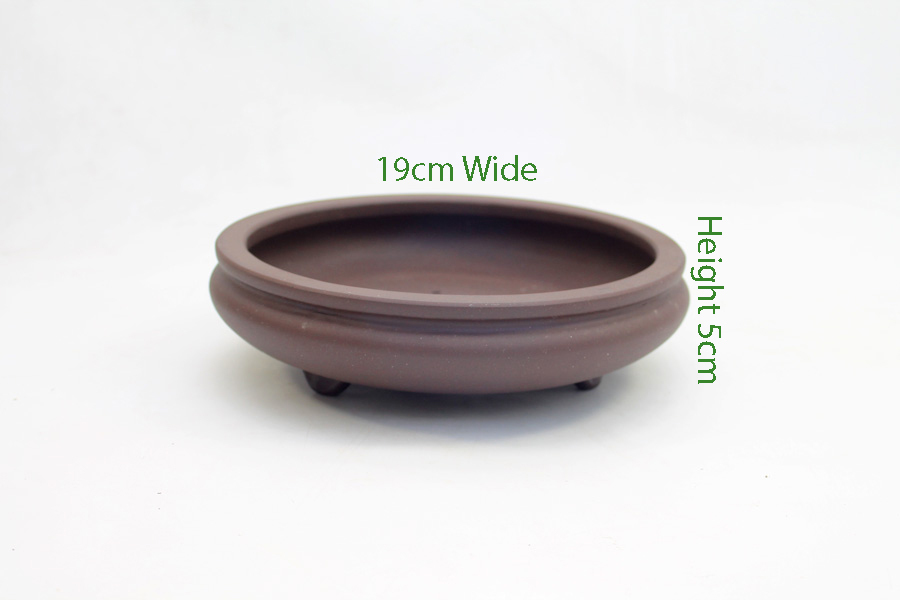 Unglazed Round Bonsai Pot 14x14x5cm 