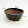 5 Inch Glazed Bonsai Pot Brown Oval available to buy from All Things Bonsai Sheffield Yorkshire with free UK delivery