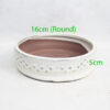 Round Glazed Bonsai Pot code R1 Cream Small
