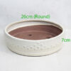 Round Glazed Bonsai Pot code R1 Cream Large