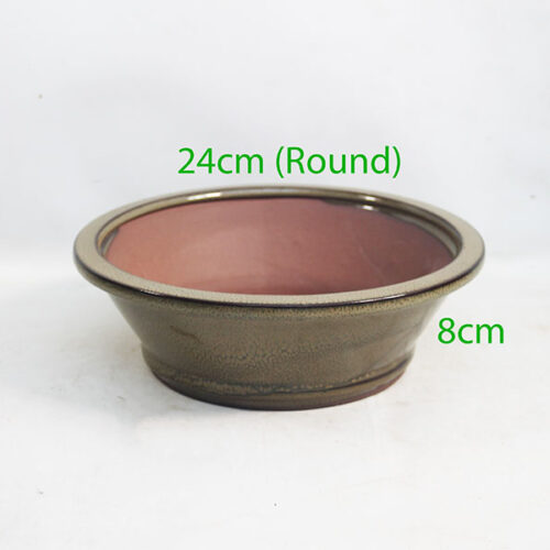 Glazed Bonsai Pot code R54 Taupe Large