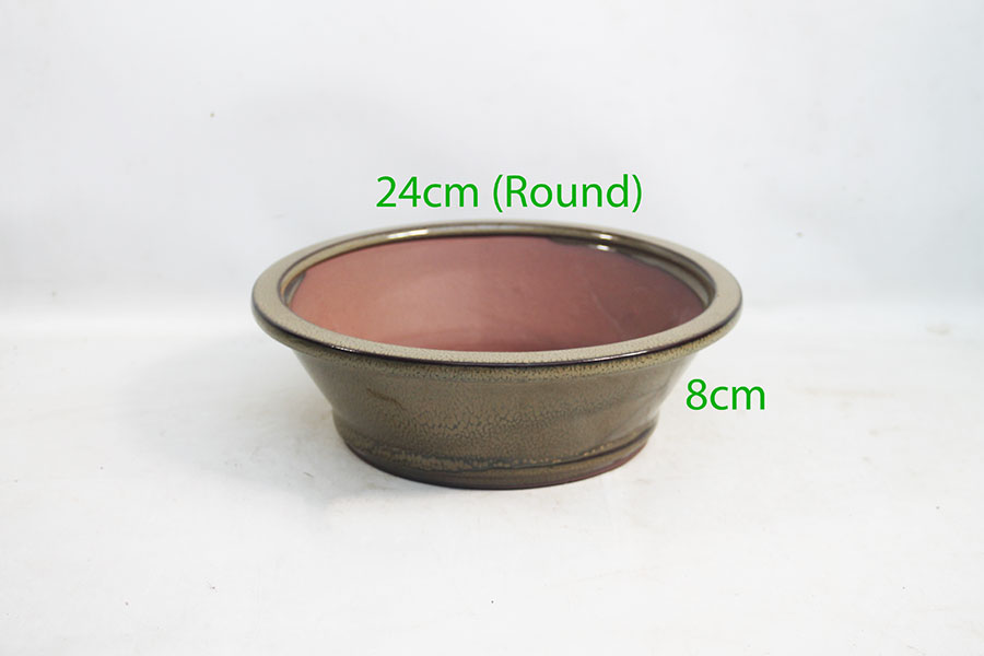 Glazed Bonsai Pot code R54 Taupe Large