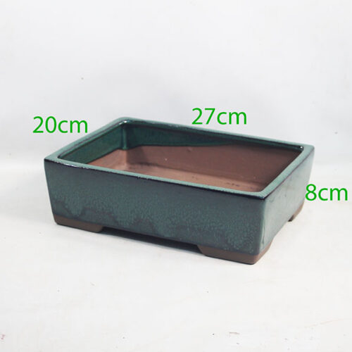 Glazed Bonsai Pot code G109 Green Medium