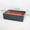 Glazed Bonsai Pot code G109 Green Large